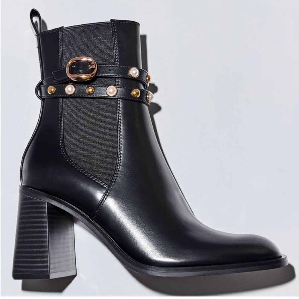 Black Leather Ankle Boots